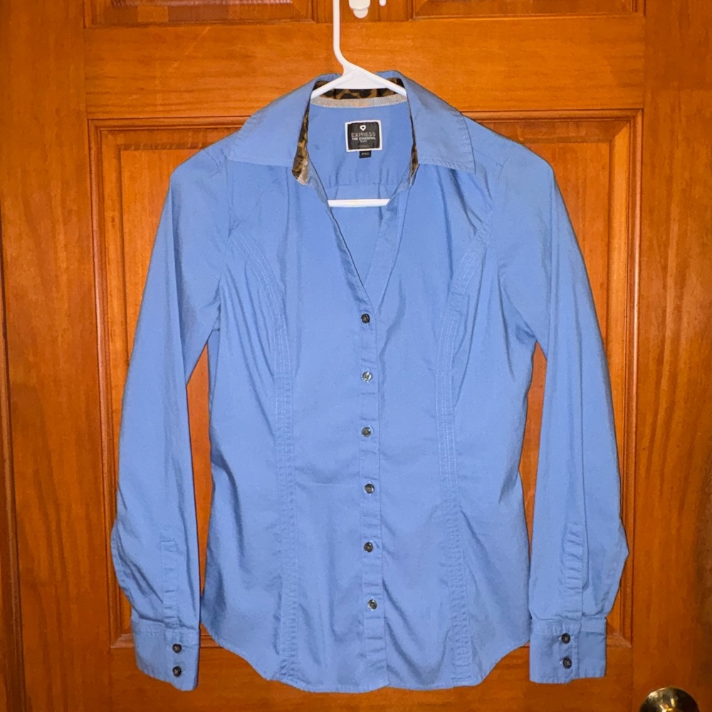 Long-sleeve Button-Down Shirt -Express